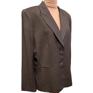 Alex Marie Women 16 Suit Jacket Blazer Office Corporate Corpcore Brown Pinstripe